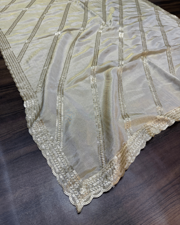 Dyeable Shimmer Tissue Dupatta - Image 2