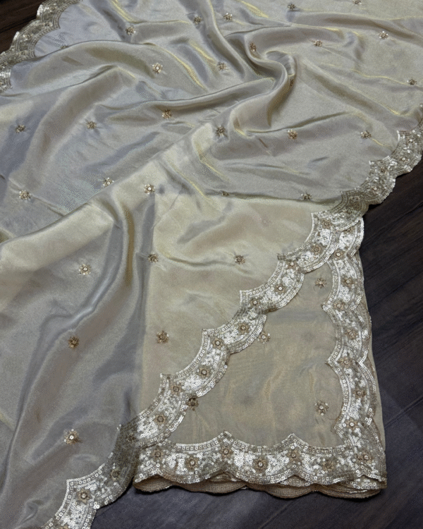 Dyeable Shimmer Tissue Dupatta