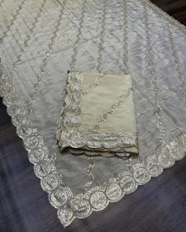 Dyeable Shimmer Tissue Dupatta