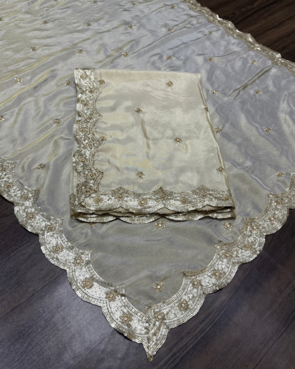 Dyeable Shimmer Tissue Dupatta - Image 3