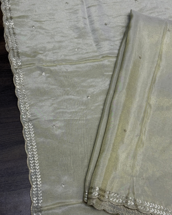 Dyeable Shimmer Tissue Dupatta - Image 2