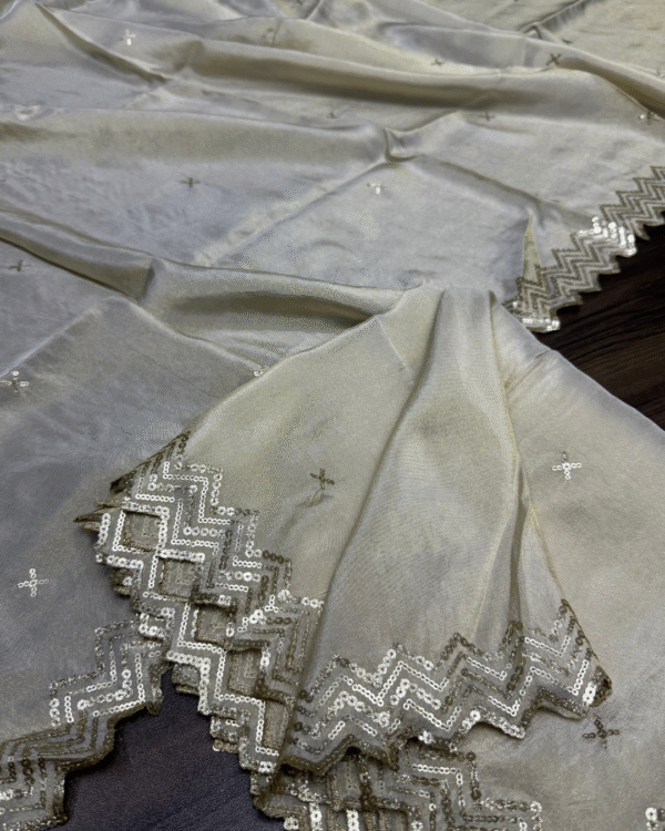 Dyeable Shimmer Tissue Dupatta - Image 3