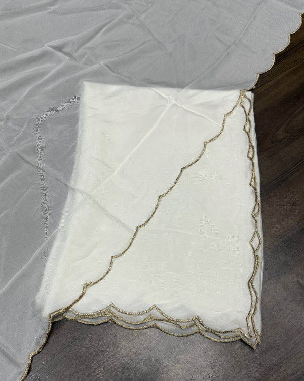 Dyeable Pure Chinon Plain Scalping Dupatta