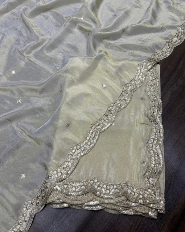 Dyeable Shimmer Tissue Dupatta
