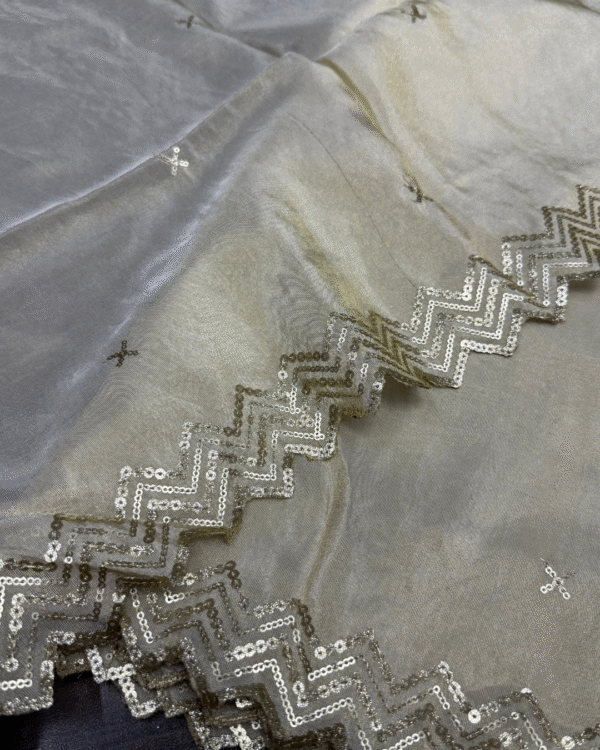 Dyeable Shimmer Tissue Dupatta - Image 2
