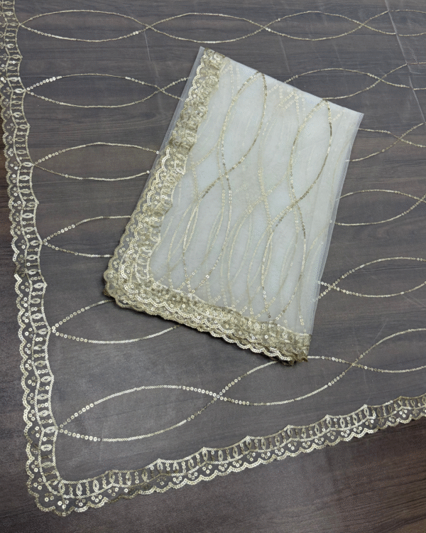 Dyeable Net Cutwork Dupatta