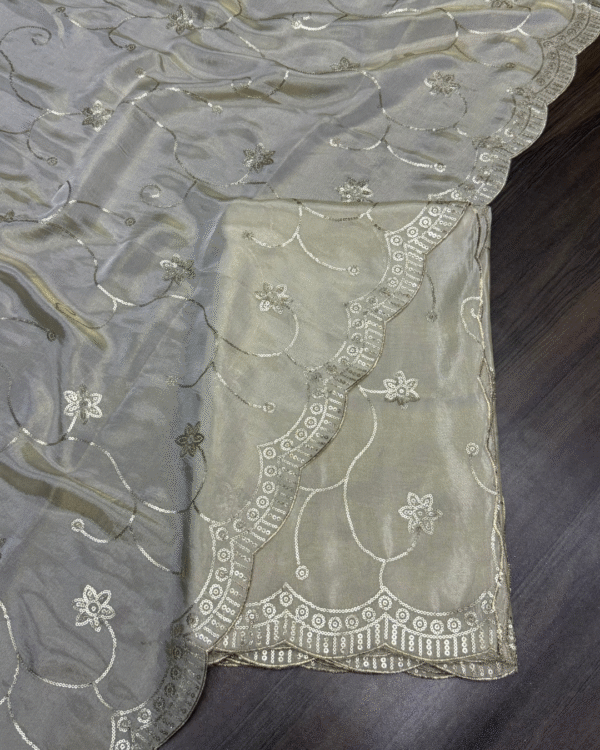 Dyeable Simmer Tissue Dupatta - Image 2