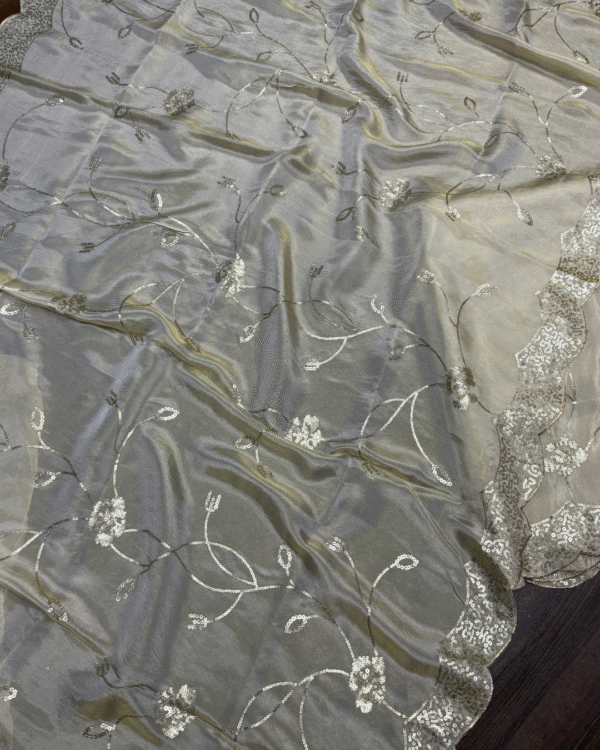 Dyeable Tissue Dupatta Design